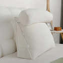 Oreiller De Lecture Pour Lit – Coussin Dorsal Réglable Avec Accoudoirs Et Appui-tête – Mousse Haute Densité – Bleu/blanc - 13