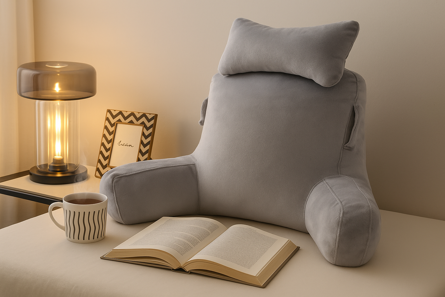 Coussin de lecture avec bras
