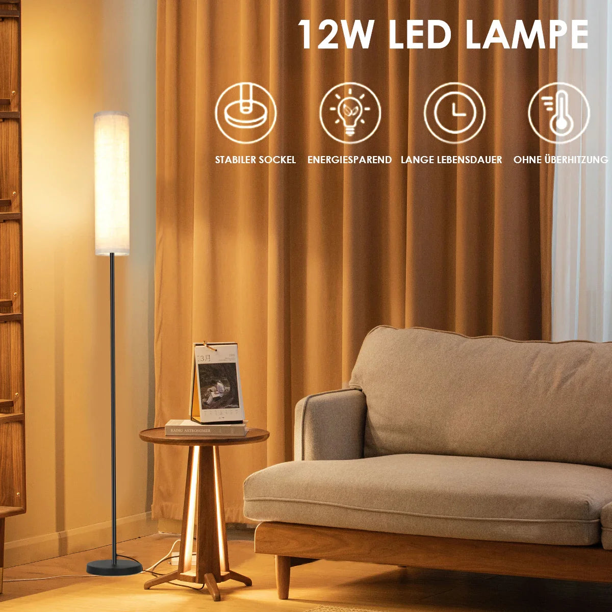 Lampe de lecture sur pied pour fauteuil
