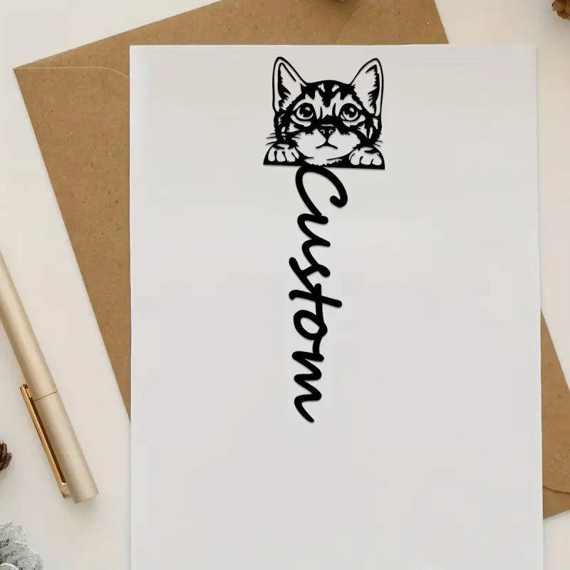 Marque-page métal personnalisable | Chat - Marque-page