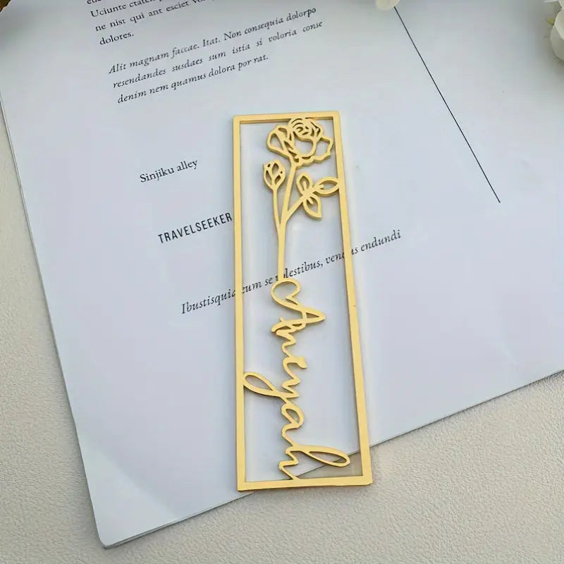 Marque-page métal personnalisable floral - Marque-page