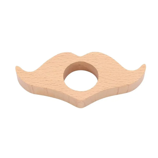 Bague de lecture en bois de couleur naturelle en forme de moustache