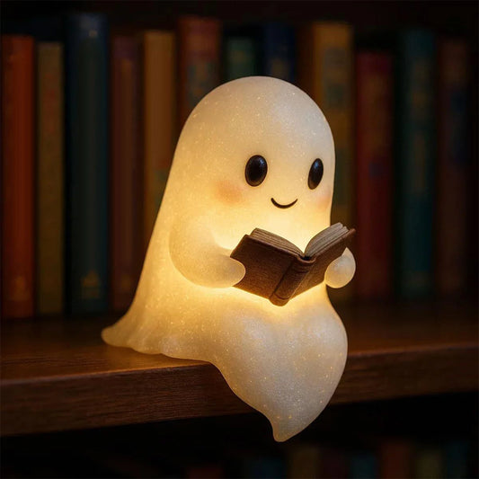 Fantome lumineux qui lit un bouquin 