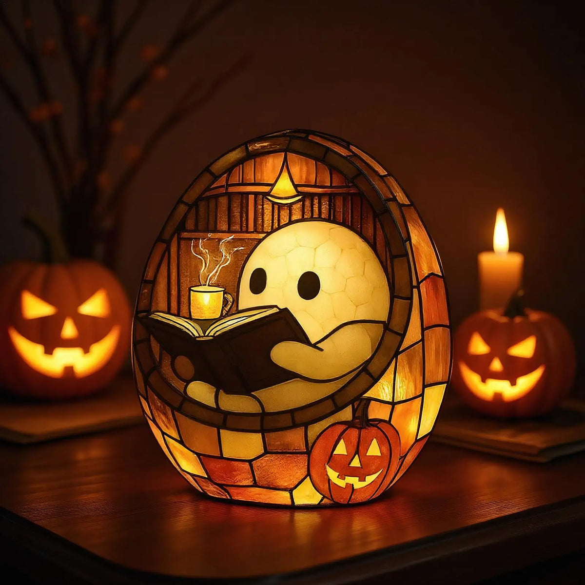Lampe de lecture pour les lecteurs passionnée ambiance halloween pour des soirées lectures cocooning 