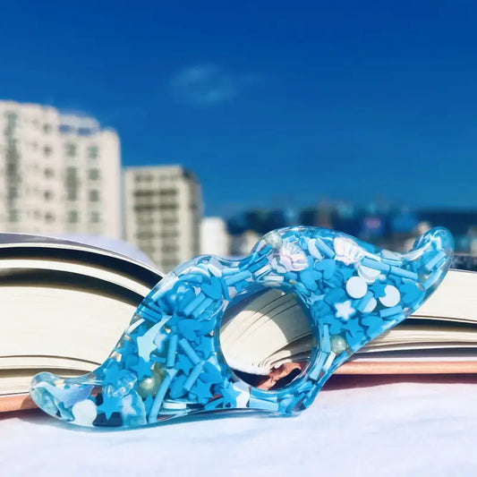 Bague de lecture résine Océan bleu - Bague de lecture