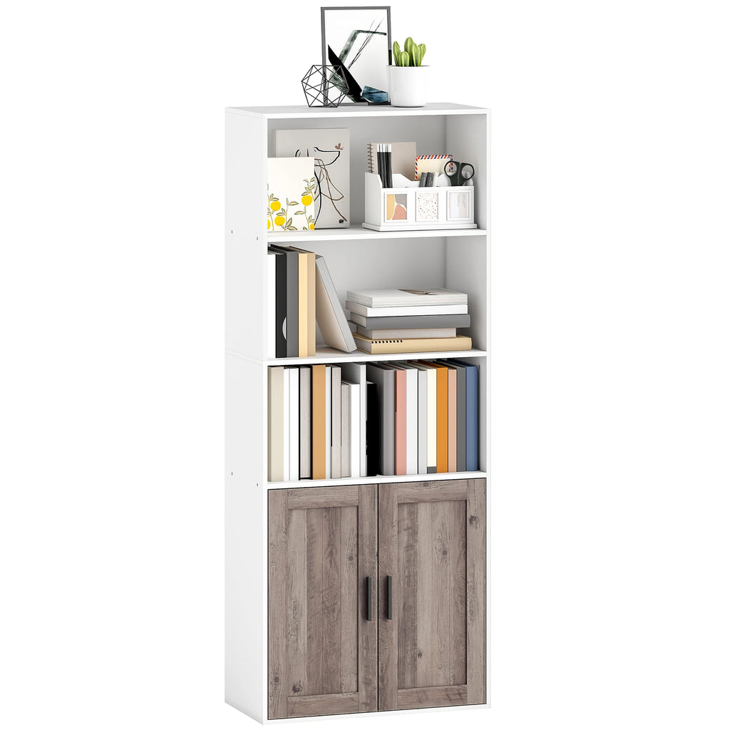 Bibliothèque avec placard intégré effet bois