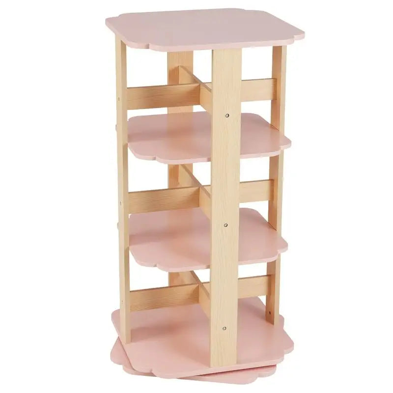Bibliothèque colonne rotative enfant rose