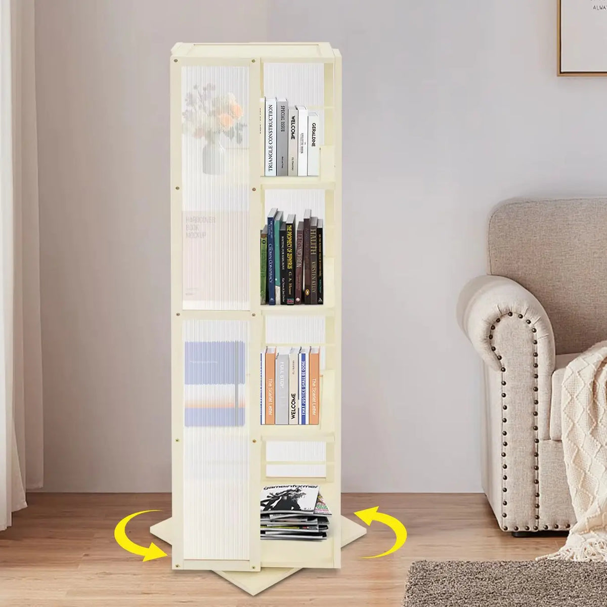 Colonne tournante pour livres dans un coin lecture