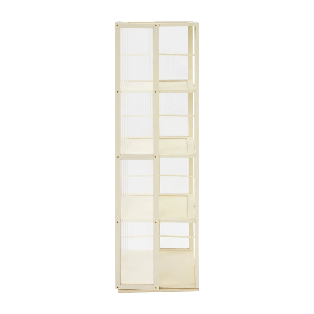 Rangement de livres sur colonne rotative bambou
