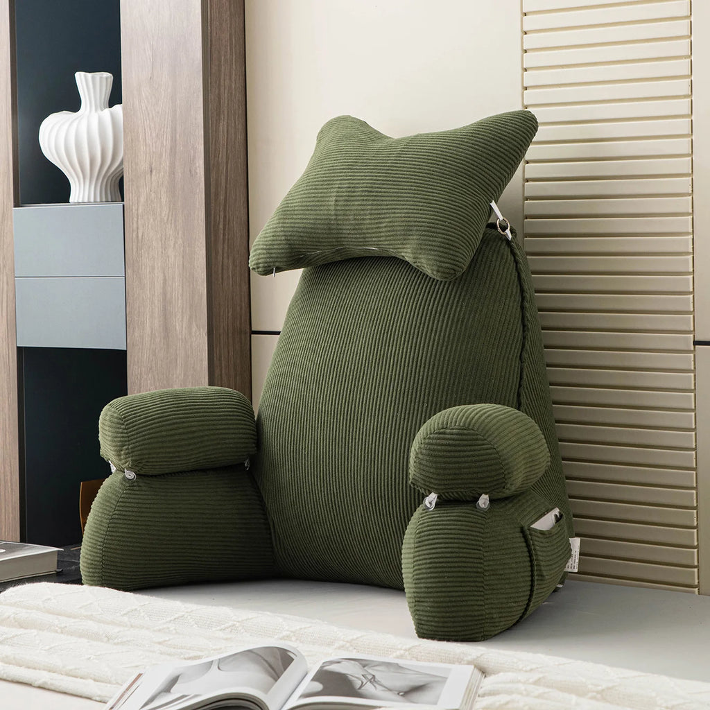Coussin de lecture ferme à revêtement peluche