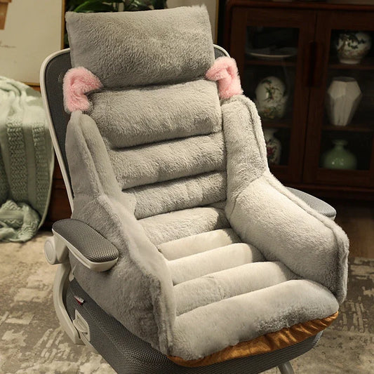 coussin de lecture gris doux confortable