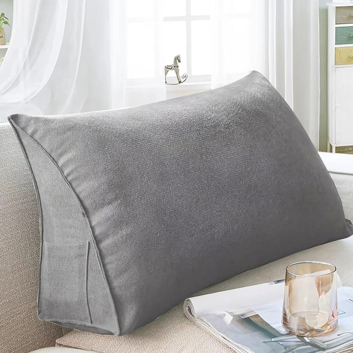Coussin cale triangulaire pour lire au lit