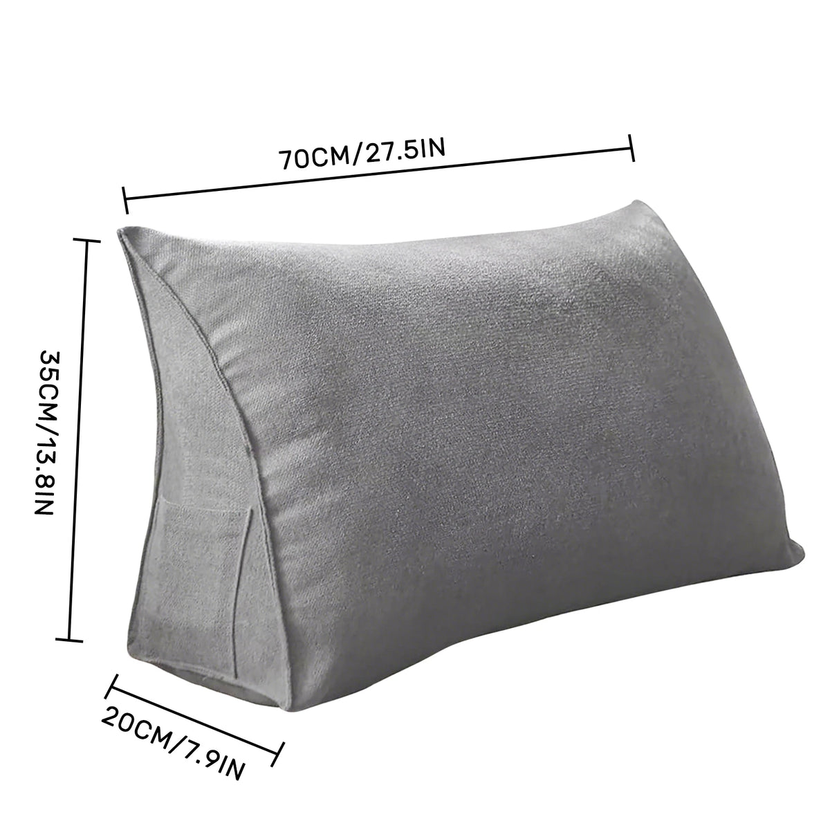 Coussin triangulaire de lecture sur un lit