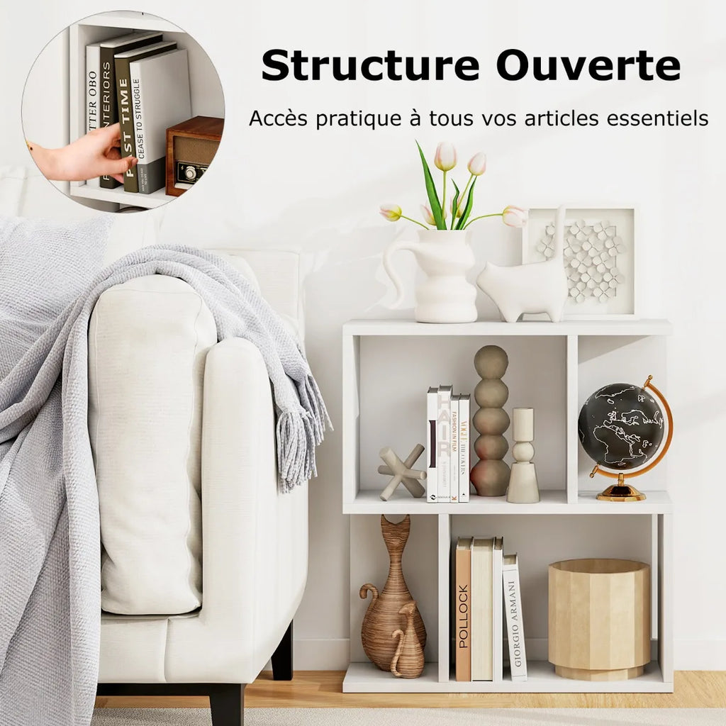 Rangement de livres sur étagère 3 niveaux