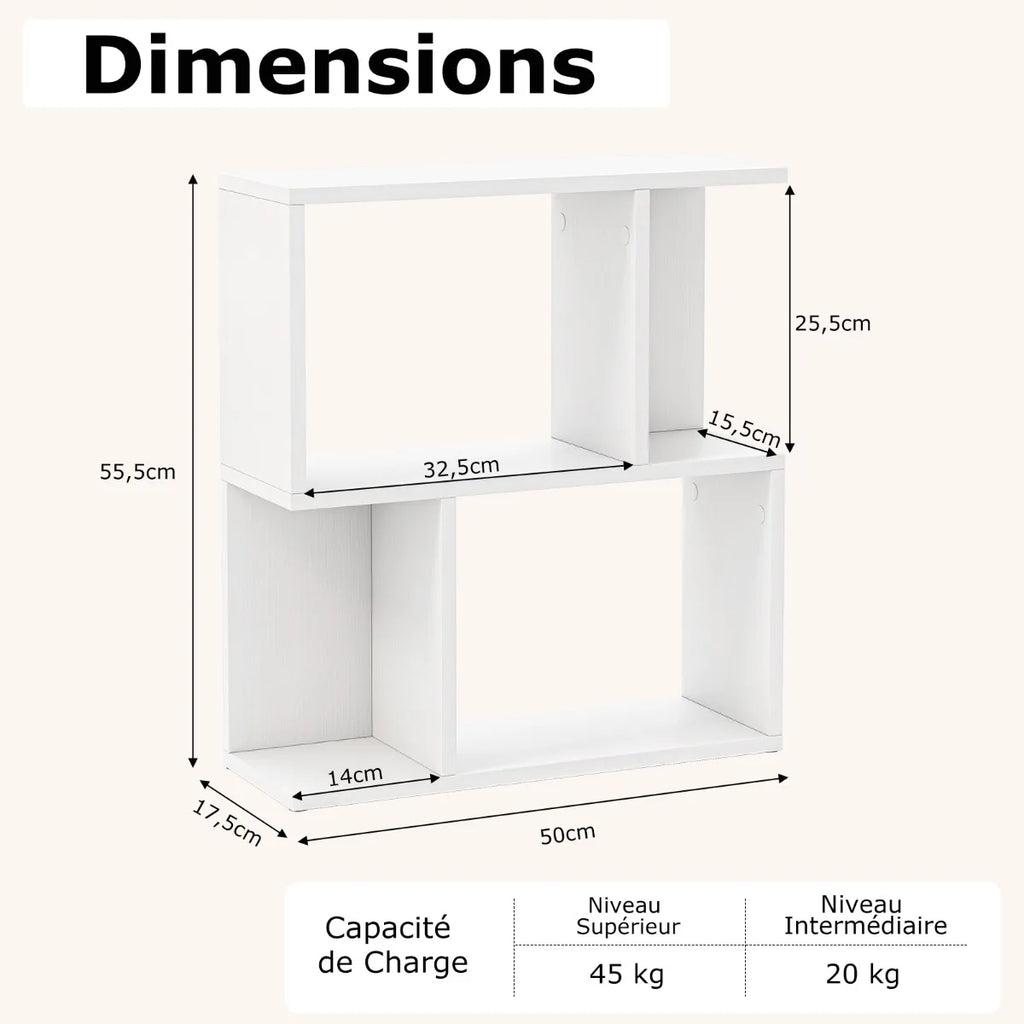 Dimensions de l'étagère de chevet 3 niveaux