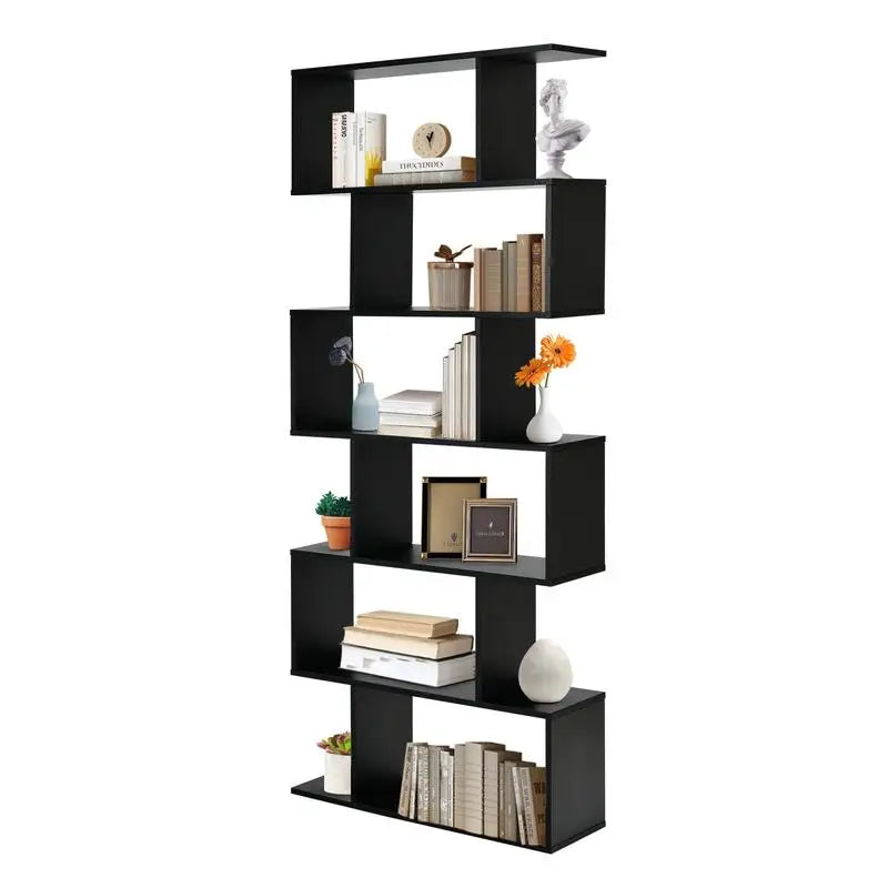 Étagère bois 6 niveaux pour livres et déco