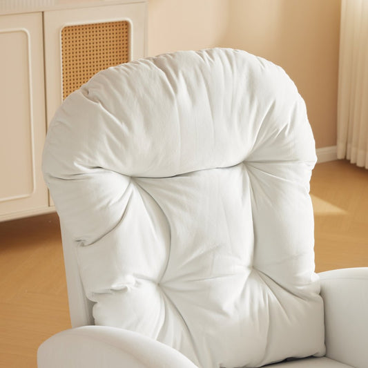 Fauteuil a Bascule - Blanc avec Accoudoirs - Fauteuil de Lecture