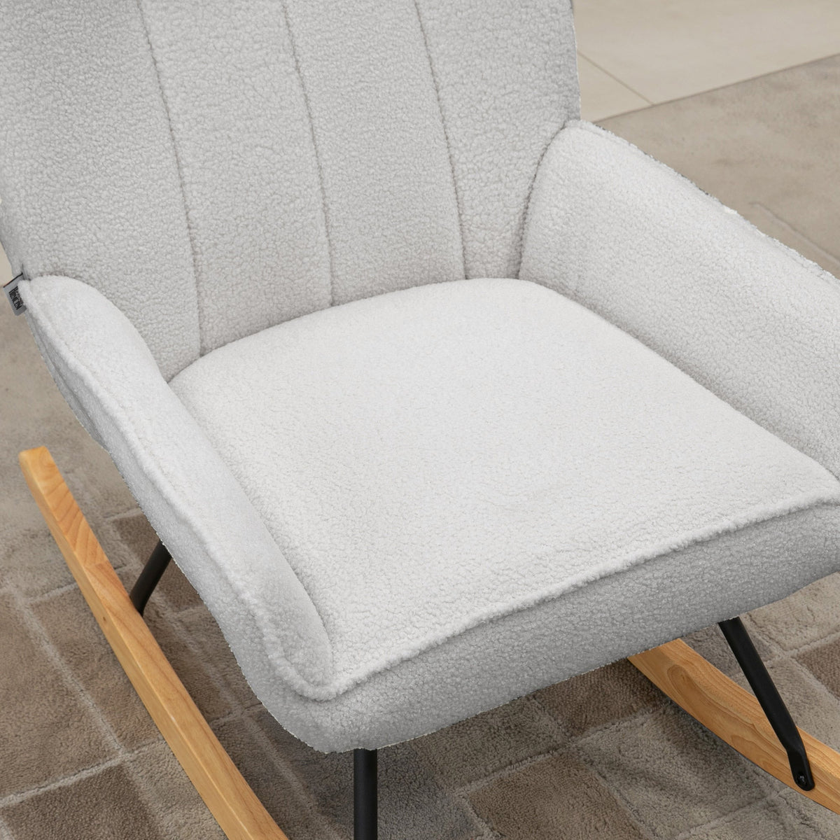 Fauteuil a Bascule - Blanc Douceur - Fauteuil de Lecture