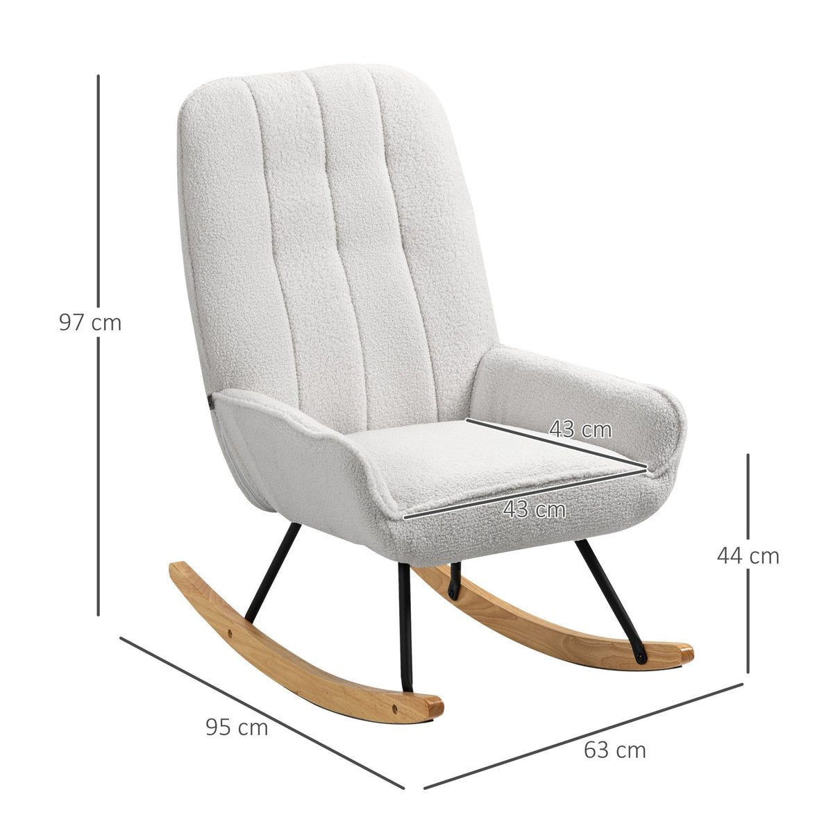 Fauteuil a Bascule - Blanc Douceur - Fauteuil de Lecture
