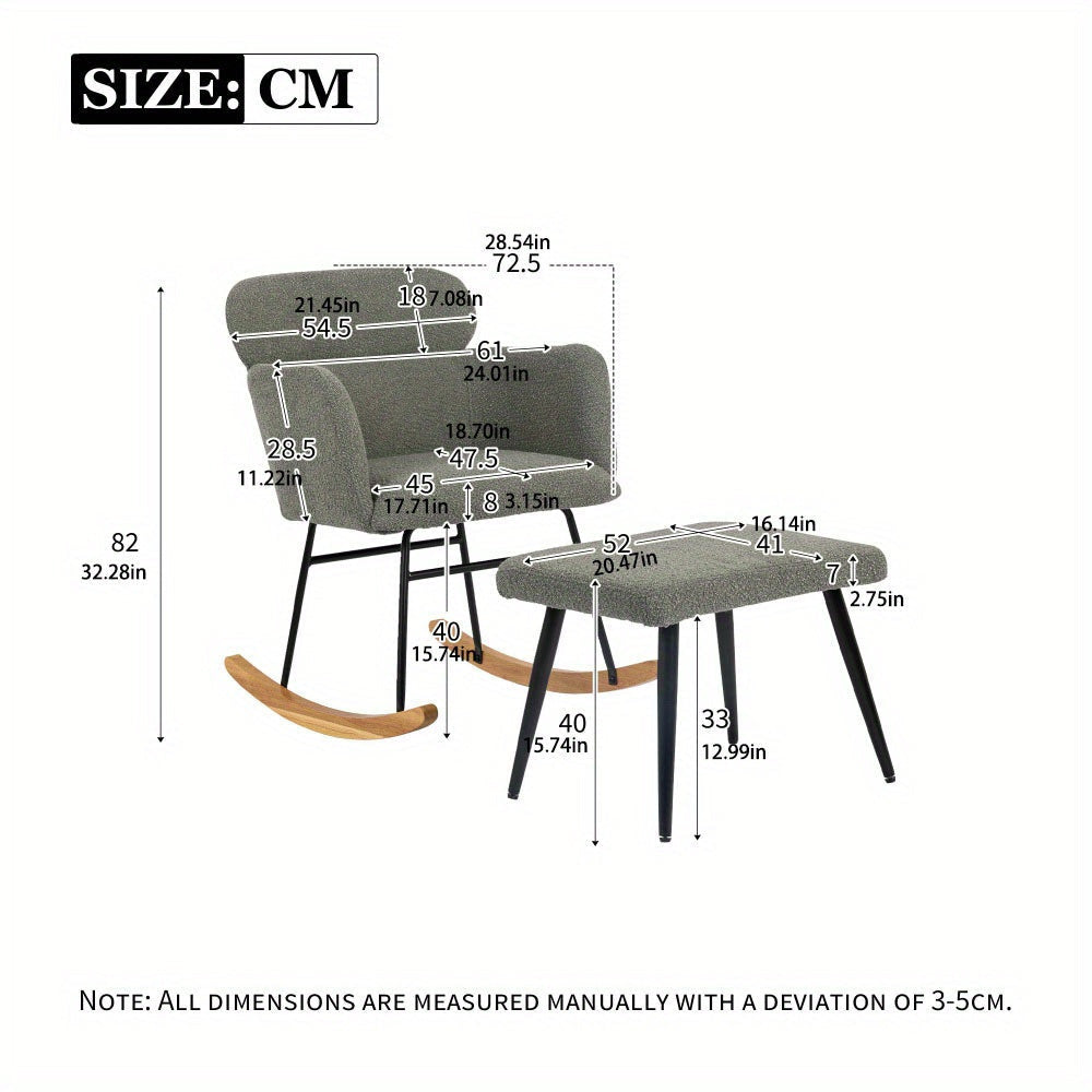 Fauteuil a Bascule - Confortable Vert - Fauteuil de Lecture