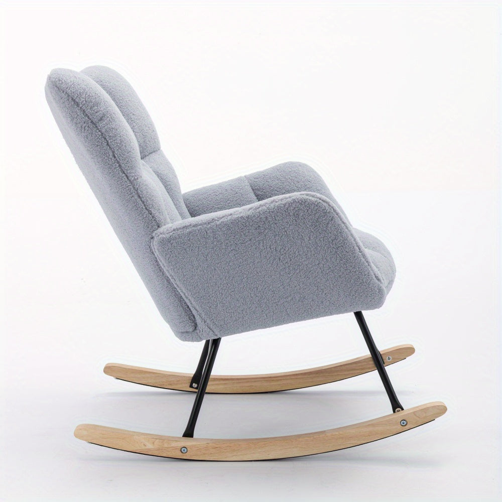 Fauteuil a Bascule - Gris - Fauteuil de Lecture