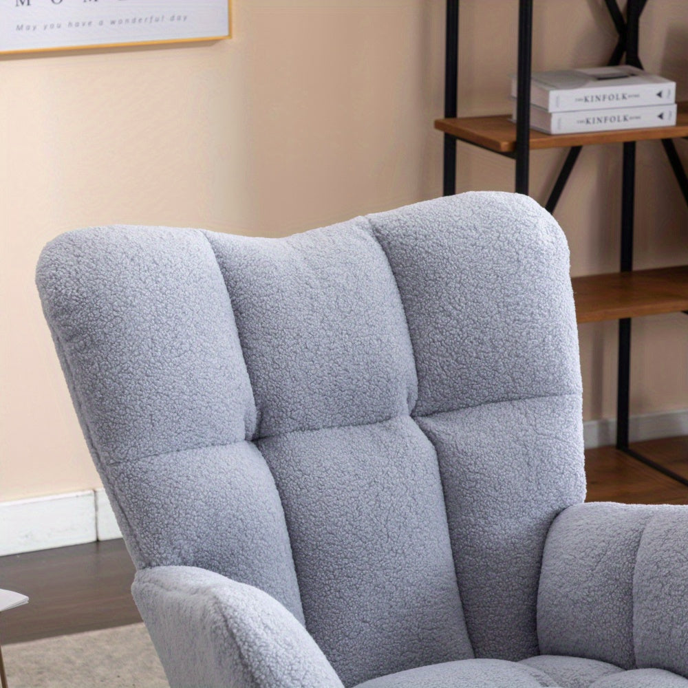 Fauteuil a Bascule - Gris - Fauteuil de Lecture