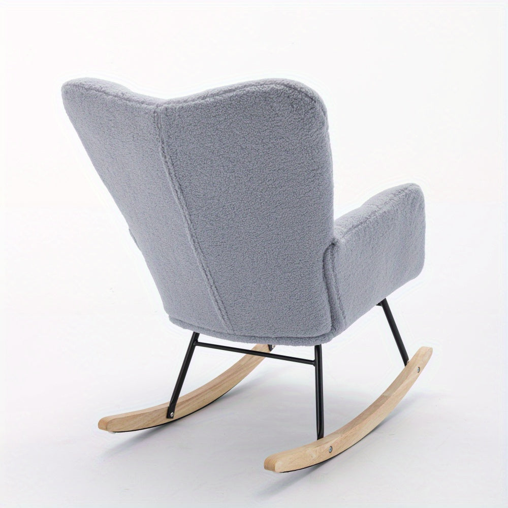 Fauteuil a Bascule - Gris - Fauteuil de Lecture