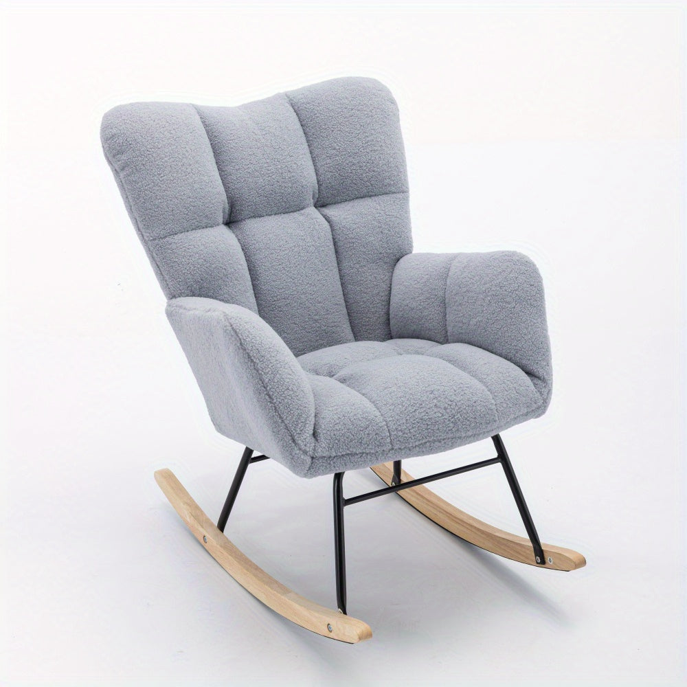 Fauteuil a Bascule - Gris - Fauteuil de Lecture