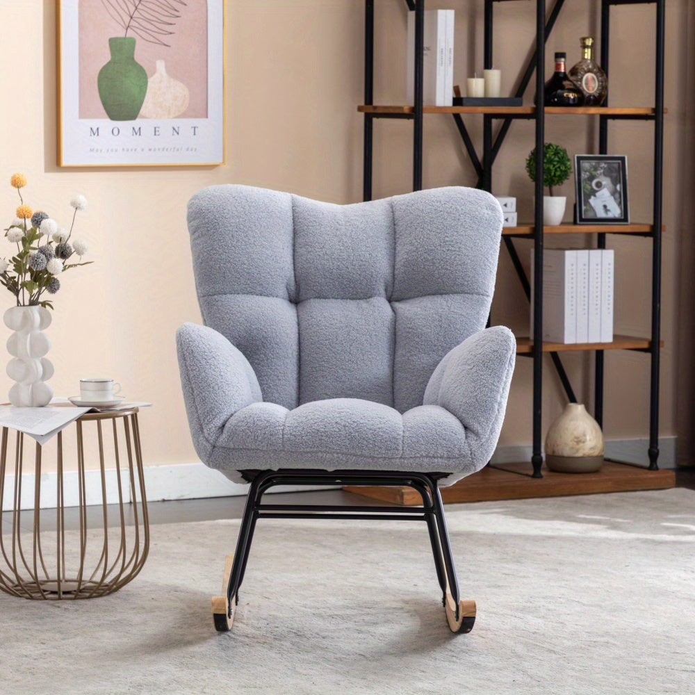 Fauteuil a Bascule - Gris - Fauteuil de Lecture