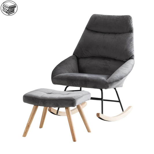 Fauteuil a Bascule - Velours - Fauteuil de Lecture