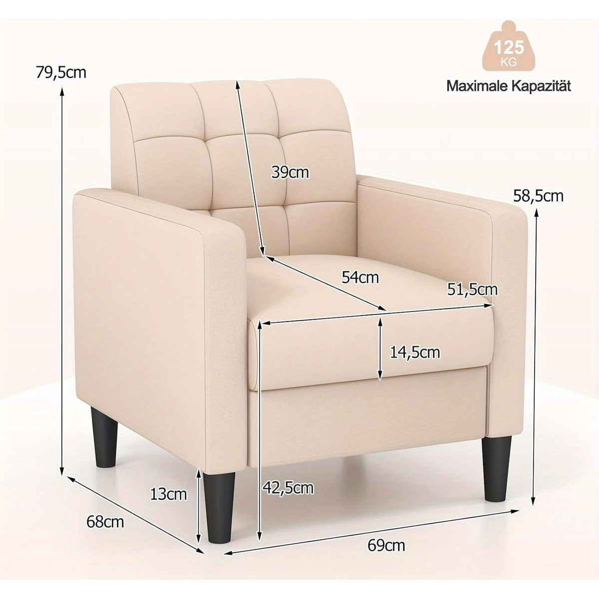 Fauteuil de Lecture - Beige - Fauteuil de Lecture