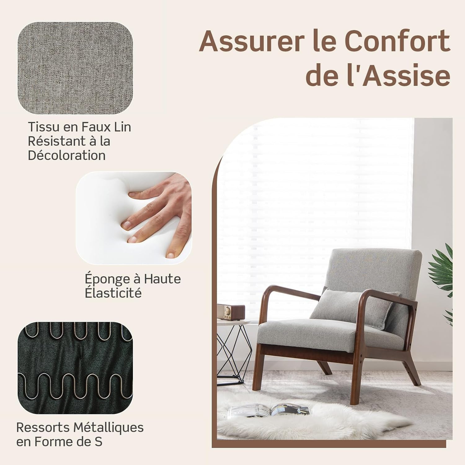 Fauteuil de Lecture - Design Bois - Gray - Fauteuil de Lecture