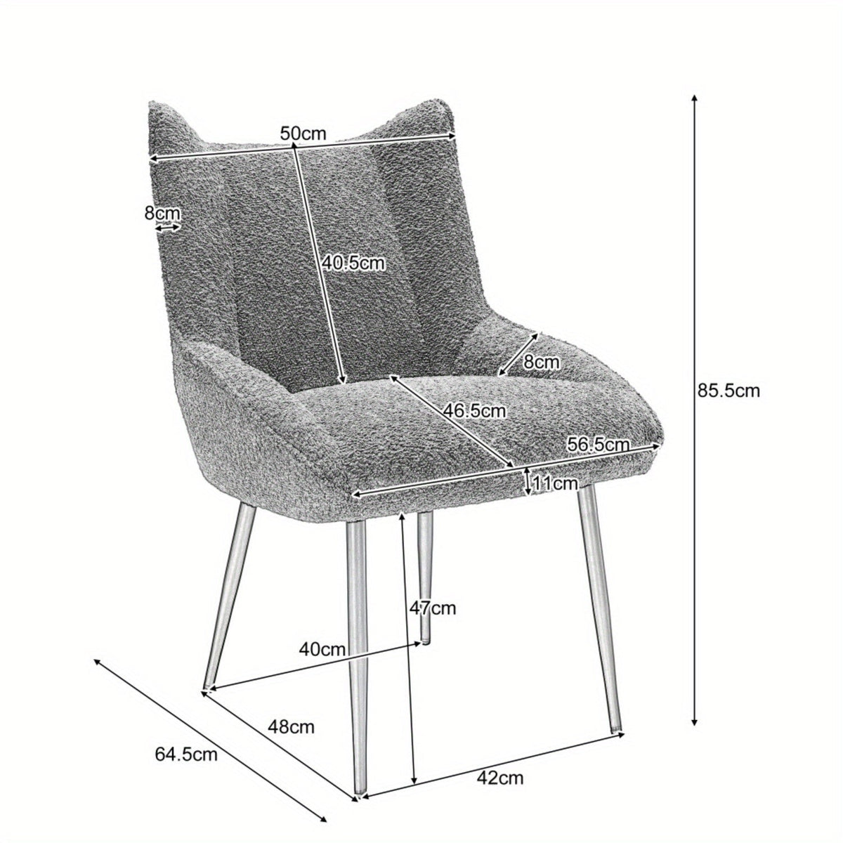 Fauteuil de Lecture - Design Epuré - Gray + Velvet - Fauteuil de Lecture
