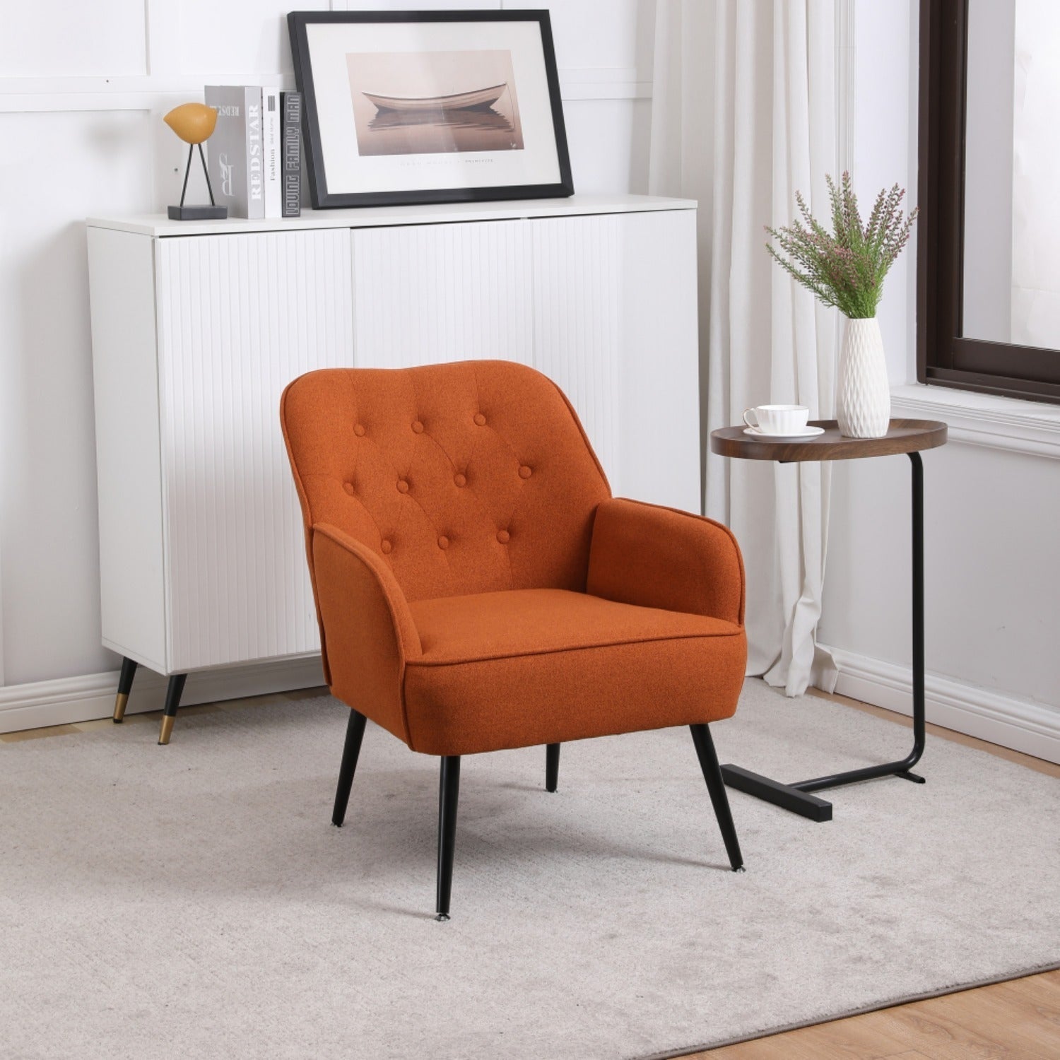 Fauteuil de Lecture - Ergonomique Confortable - Foam + Orange + Fabric - Fauteuil de Lecture