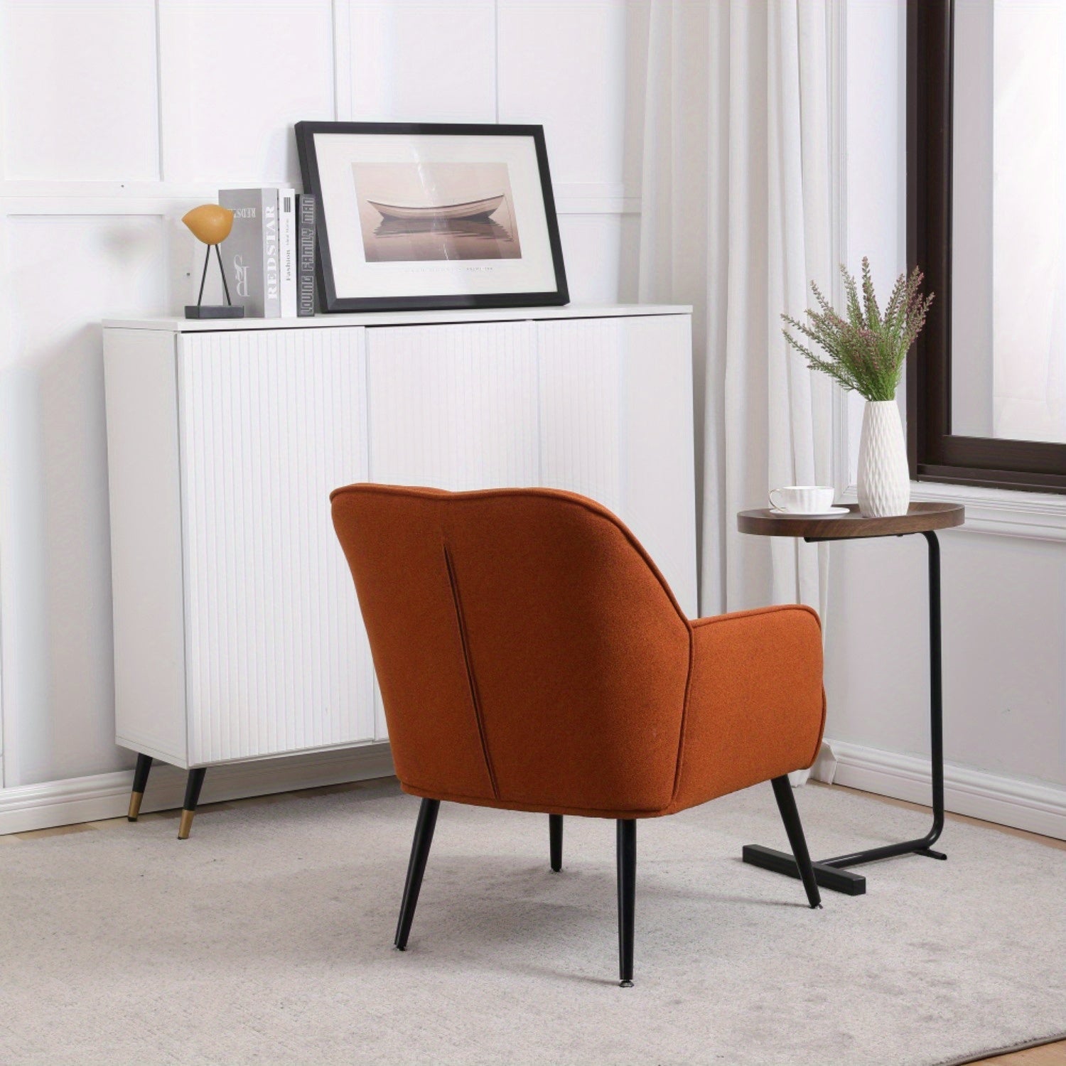 Fauteuil de Lecture - Ergonomique Confortable - Foam + Orange + Fabric - Fauteuil de Lecture