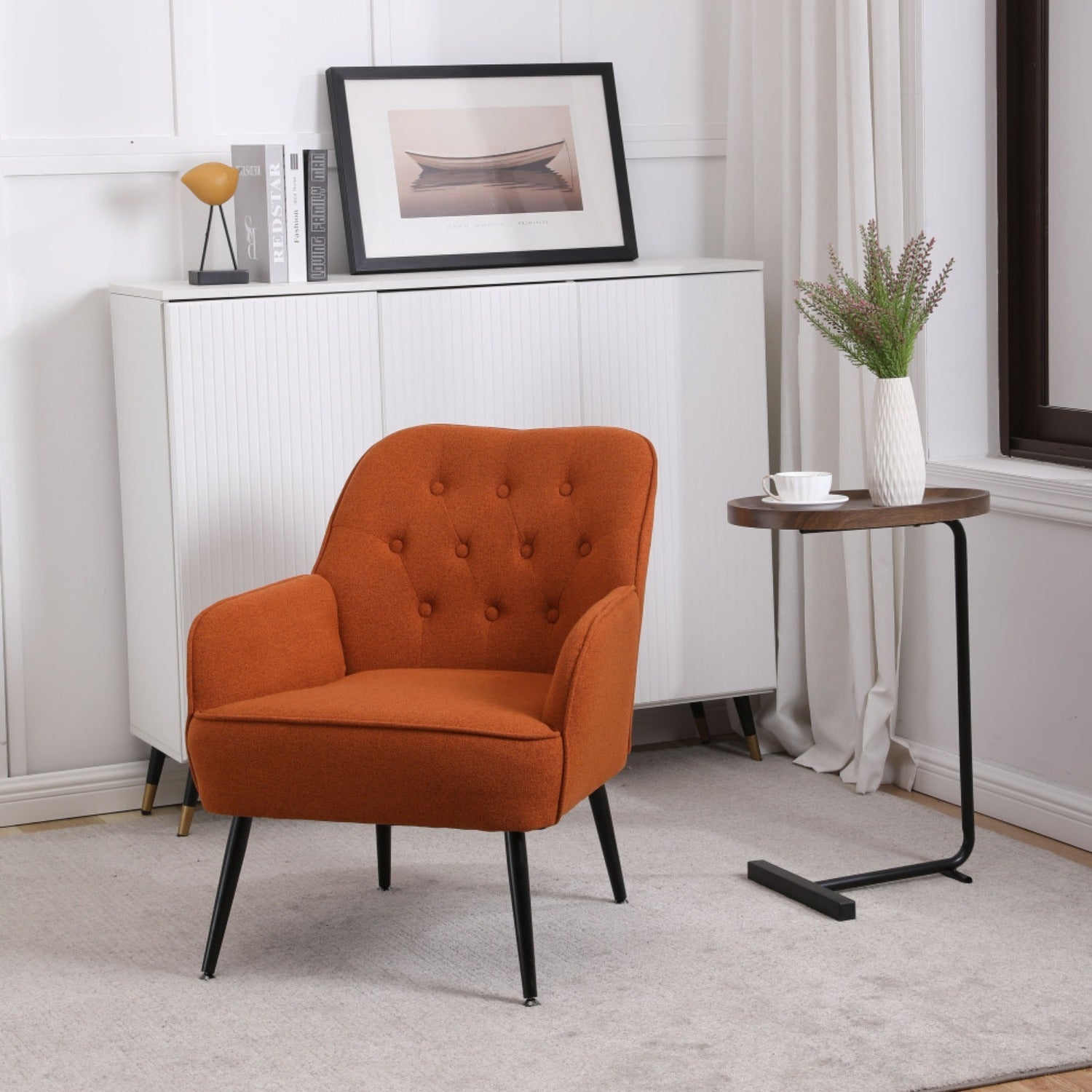 Fauteuil de Lecture - Ergonomique Confortable - Foam + Orange + Fabric - Fauteuil de Lecture