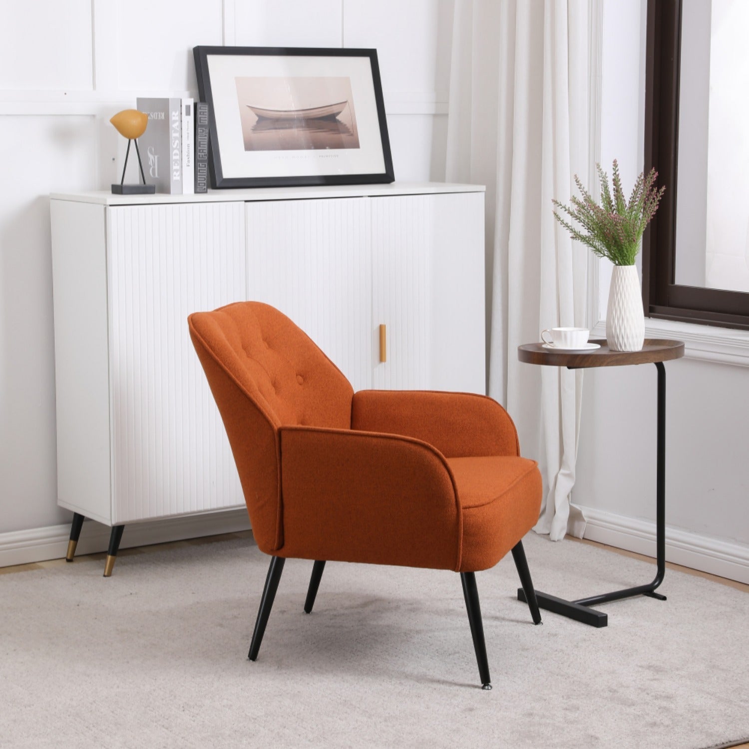 Fauteuil de Lecture - Ergonomique Confortable - Foam + Orange + Fabric - Fauteuil de Lecture