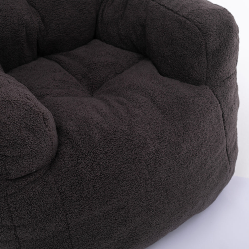 Fauteuil de Lecture - Noir en Moumoute - Dark Gray + Foam + Upholstered - Fauteuil de Lecture