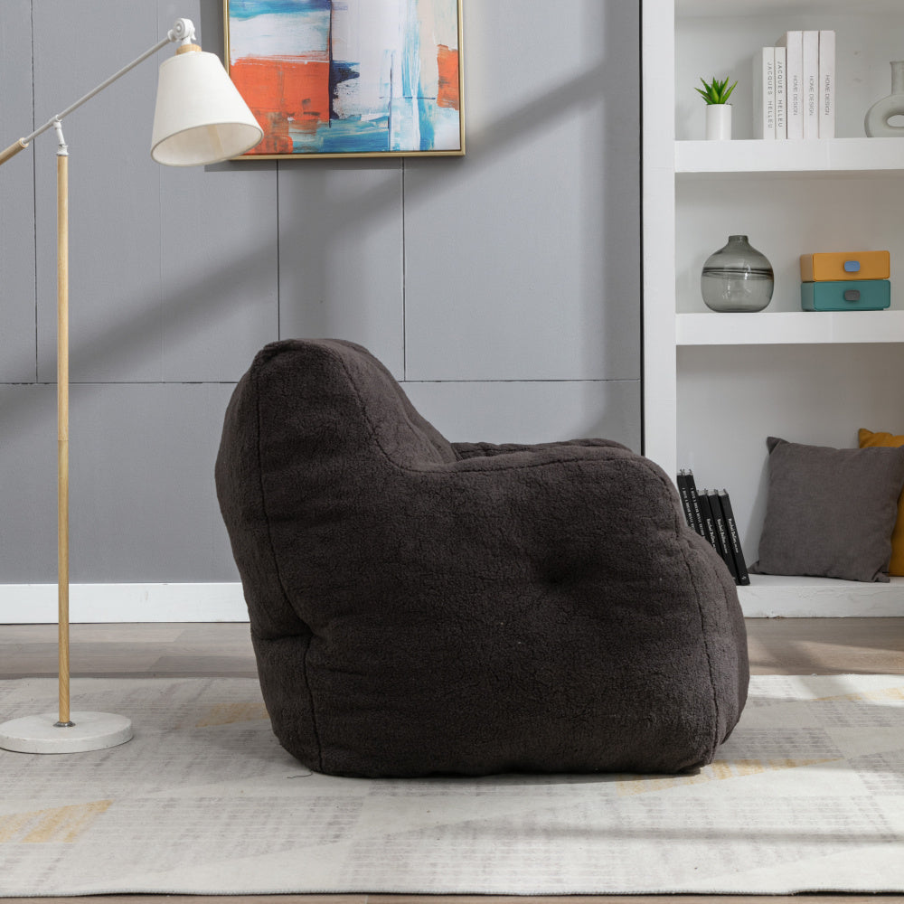 Fauteuil de Lecture - Noir en Moumoute - Dark Gray + Foam + Upholstered - Fauteuil de Lecture
