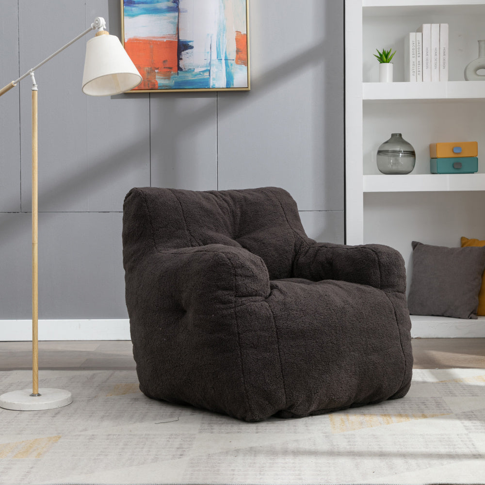 Fauteuil de Lecture - Noir en Moumoute - Dark Gray + Foam + Upholstered - Fauteuil de Lecture