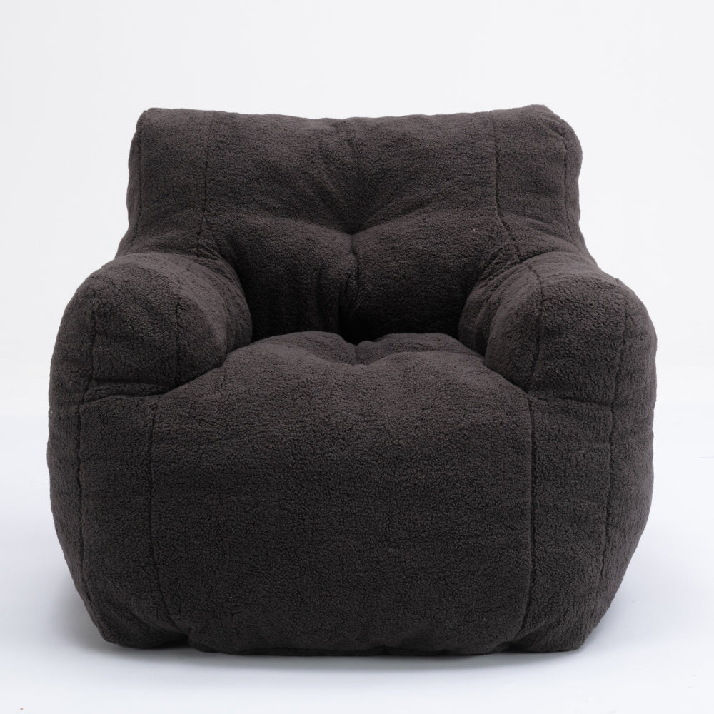 Fauteuil de Lecture - Noir en Moumoute - Dark Gray + Foam + Upholstered - Fauteuil de Lecture