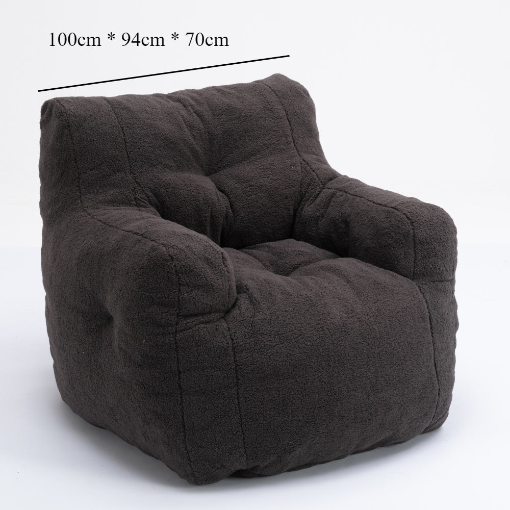 Fauteuil de Lecture - Noir en Moumoute - Dark Gray + Foam + Upholstered - Fauteuil de Lecture