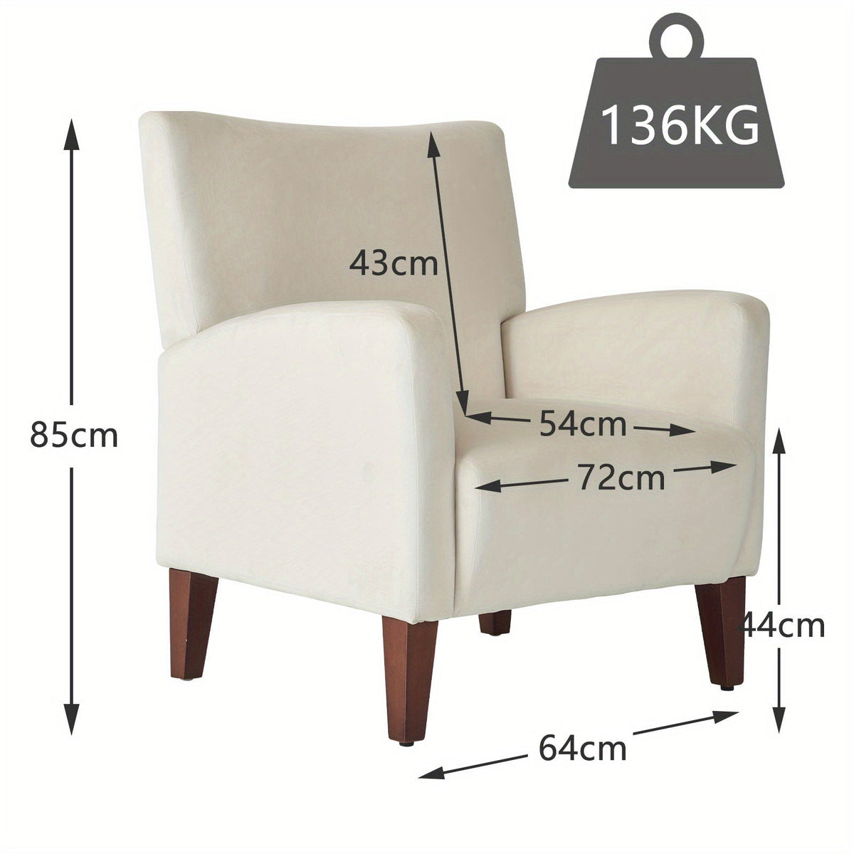 Fauteuil de Lecture - Pied en Bois - Fauteuil de Lecture