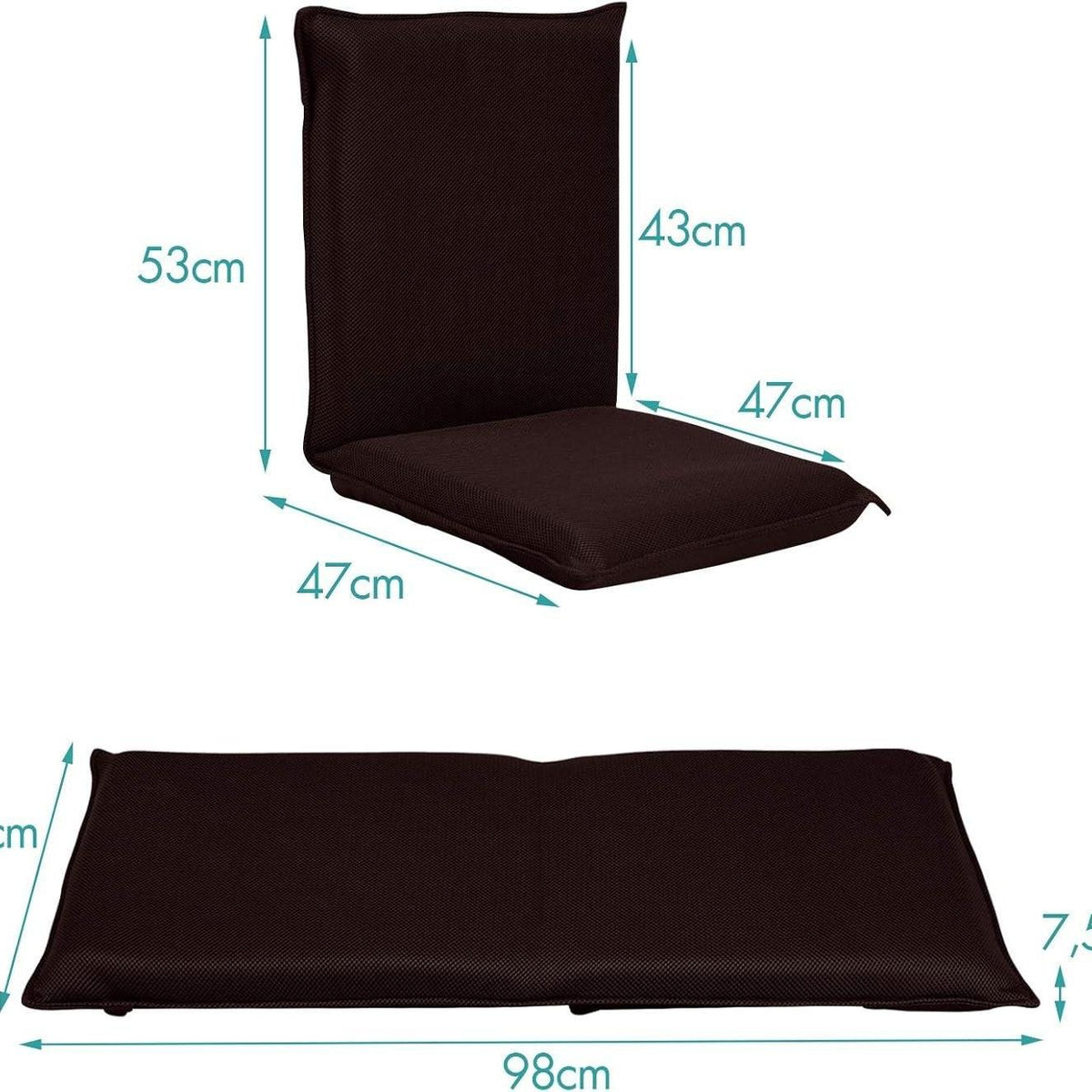 Fauteuil de Lecture - Pouf Confort Noir - Brun - Fauteuil de Lecture