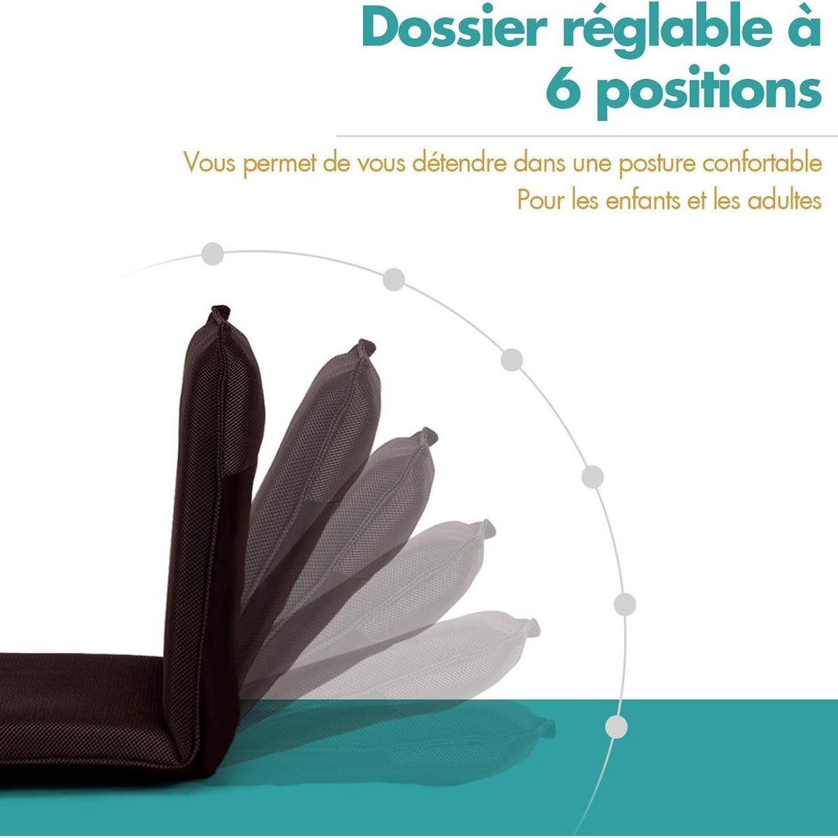 Fauteuil de Lecture - Pouf Confort Noir - Brun - Fauteuil de Lecture