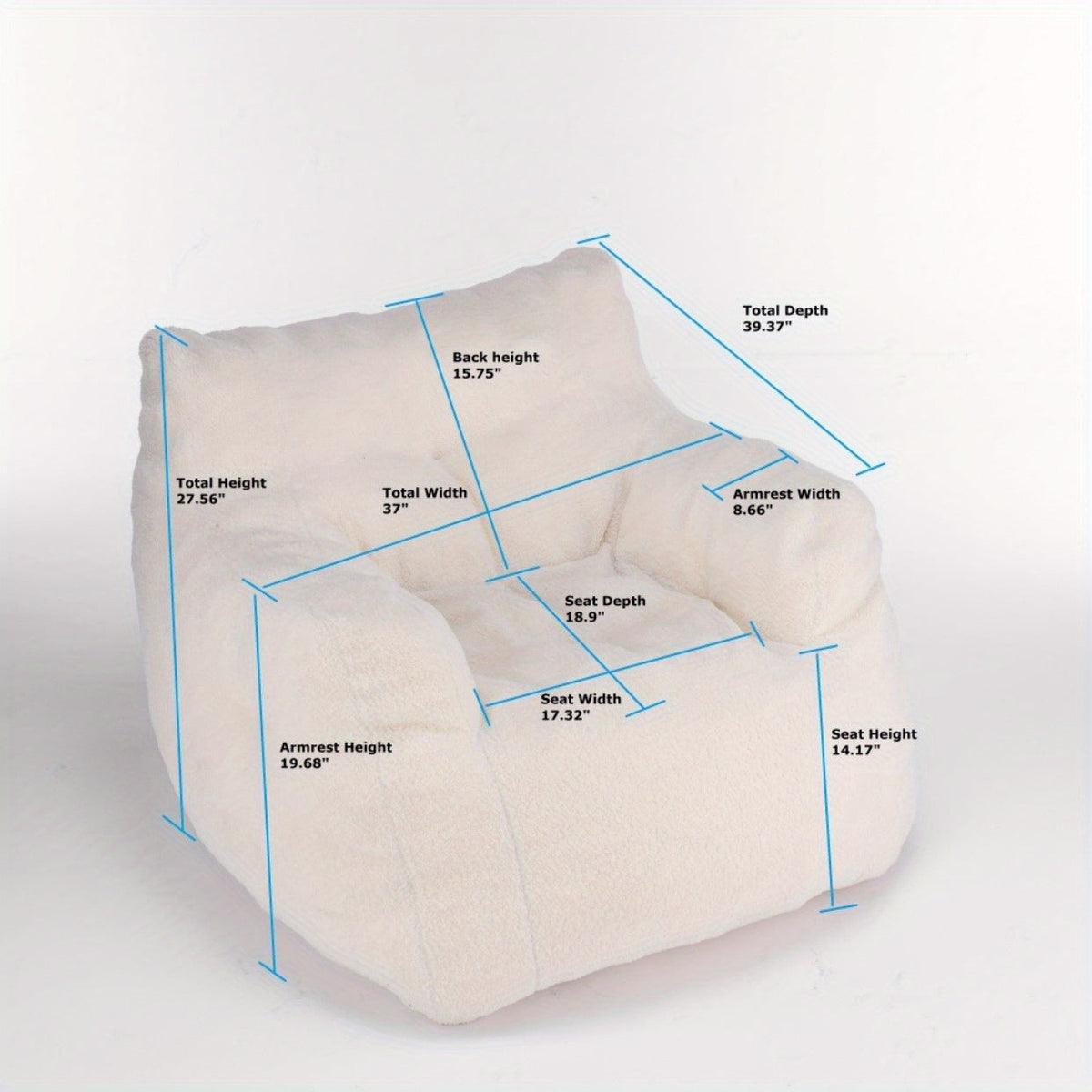 Fauteuil de Lecture - Pouf en Moumoute - Fauteuil de Lecture