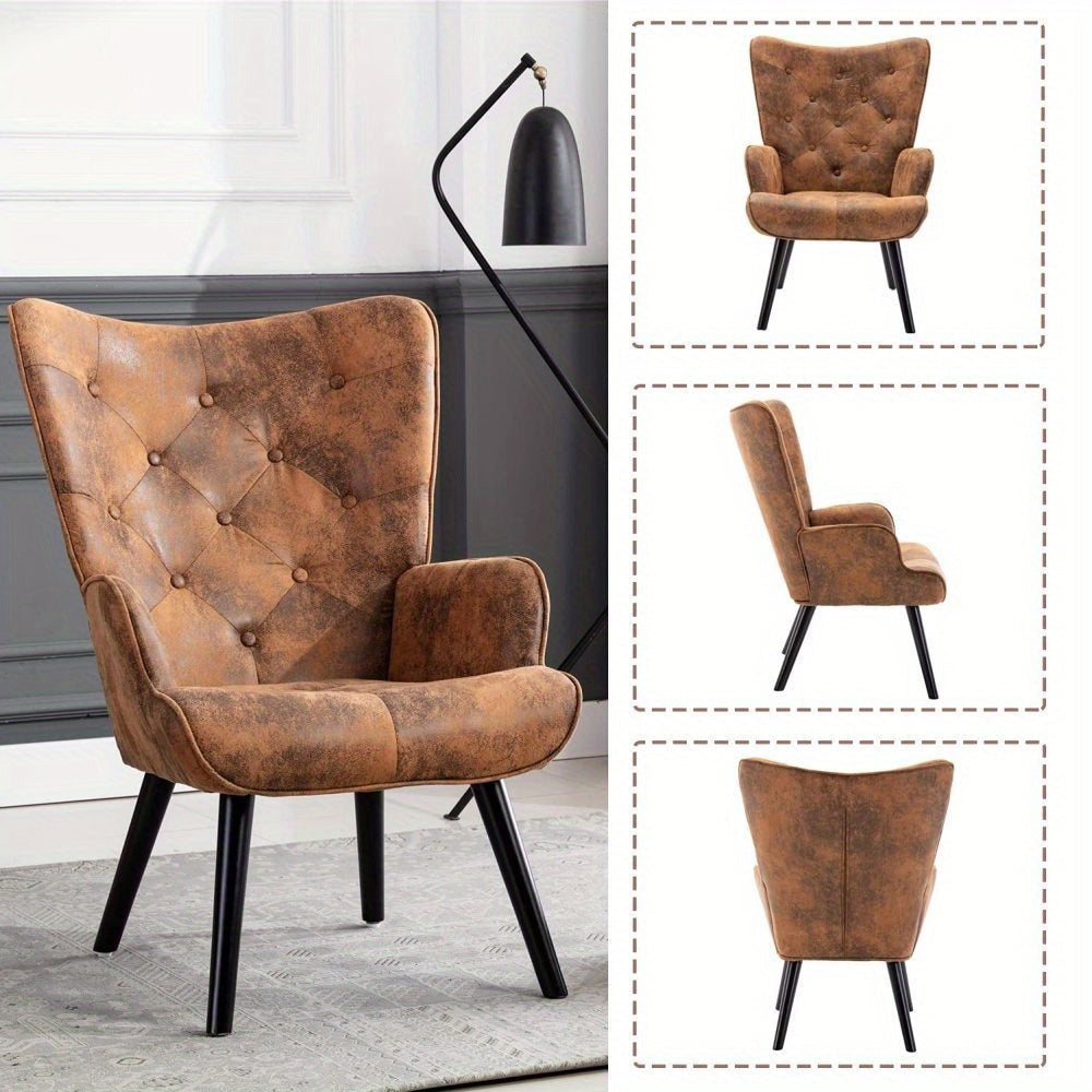 Fauteuil de Lecture - Vintage - Coffee + Microsuede + Foam - Fauteuil de Lecture