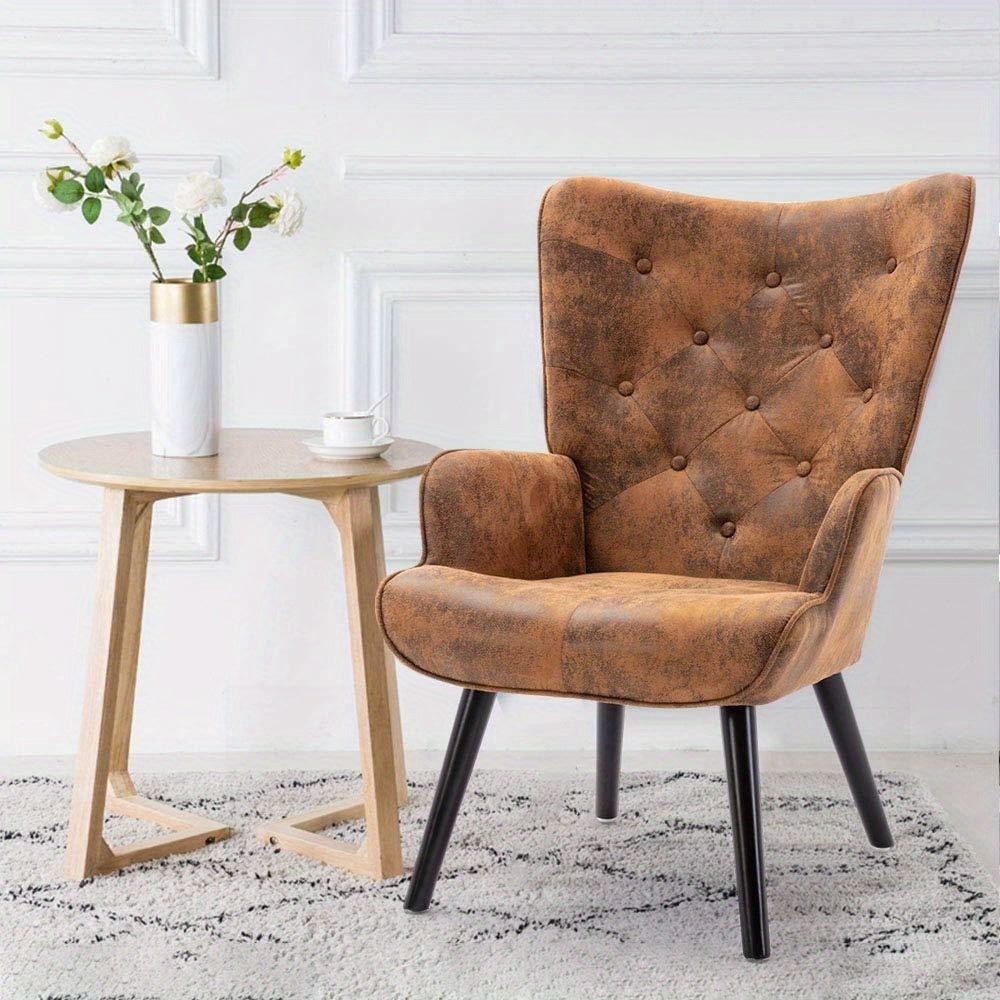 Fauteuil de Lecture - Vintage - Coffee + Microsuede + Foam - Fauteuil de Lecture