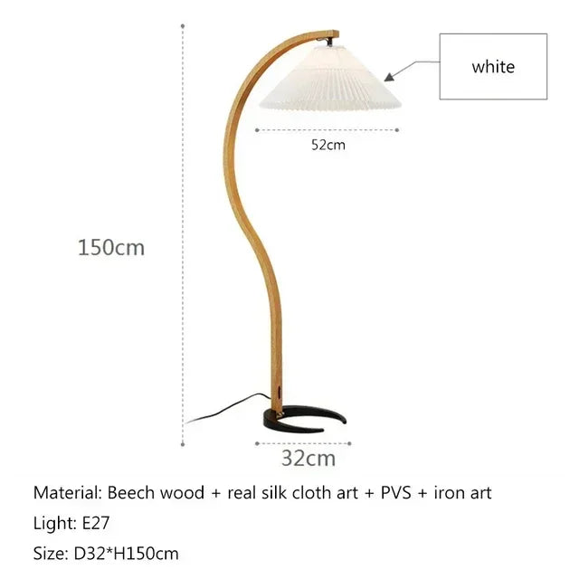 Lampe de lecture sur pied en bois