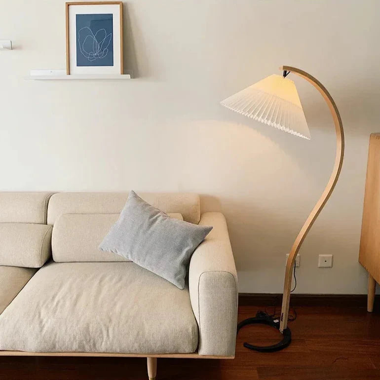 Lampe de lecture sur pied en bois